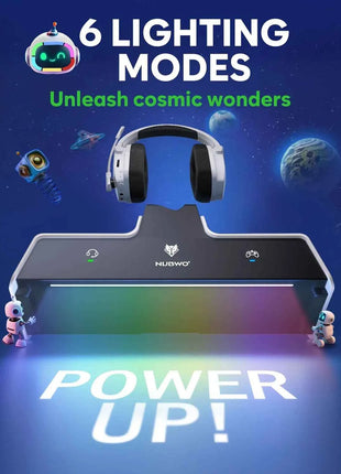 NUBWO G06 Wireless Headsets Gamer with Charging Station for Headset and PS5 Controller Gaming Headphones Long Battery Life