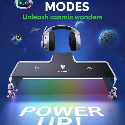 NUBWO G06 Wireless Headsets Gamer with Charging Station for Headset and PS5 Controller Gaming Headphones Long Battery Life