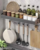 Portaspezie da Parete con Dispenser Olio e Aceto - Organizer Cucina