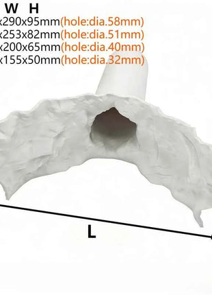 Reptile Aquatic Dual-Use Cave Tunnel Hideout Non-Toxic Decor for Gecko Crab Fish Shrimp Aquarium Terrarium Land Water Landscape