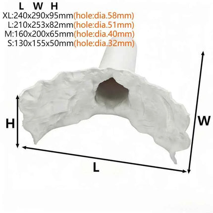 Reptile Aquatic Dual-Use Cave Tunnel Hideout Non-Toxic Decor for Gecko Crab Fish Shrimp Aquarium Terrarium Land Water Landscape