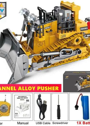4WD Remote Control Excavator 4x4 Alloy Dump Truck Bulldozer Radio Model RC Car Construction Vehicle Toy Children Kids Gifts