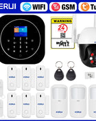 KERUI Home Security Alarm System Alexa Support G12 WIFI/GSM Alarm System with Phone App Alarm Siren PIR Sensor Tuya Smart APP