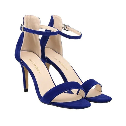 Nuove Scarpe da Donna Sexy con Tacco Alto 9cm, Sandali Estivi con Cinturino alla Caviglia, Scarpe da Festa e Matrimonio Rosse