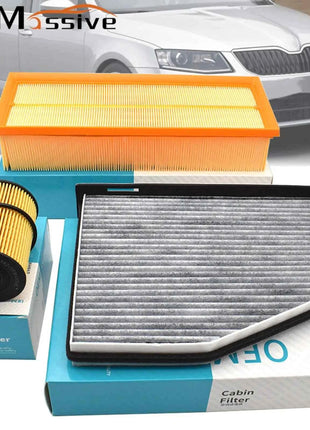 Filtro olio aria abitacolo polline per Skoda Octavia MK2 1Z 2004 - 2009 2010 2011 2012 2013 1896CC 1968CC 1.9 2.0 TDI BKC BMN CFHC BMM