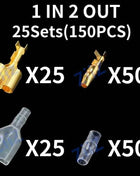 25 50sets 4.0mm bullet Crimp terminal car electrical wire connector diameter Female+Male+sheath Case Cold press terminal 1in2out
