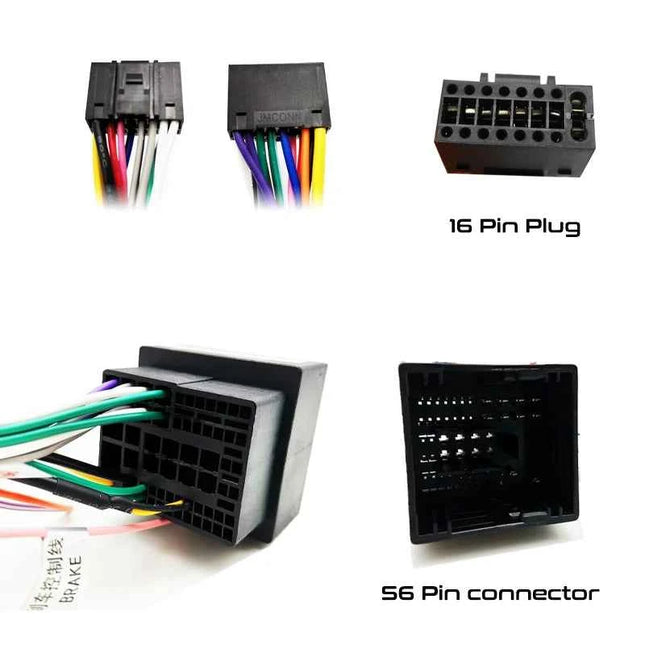 Decodificatore CAN Bus cablaggio 56 pin, adattatore Android 16 pin con ritenzione SWC per Peugeot 208 308 2008 3008 Citroen C3 C4 C5 (17-23)