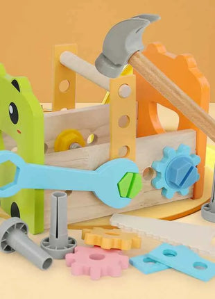 Kids Wooden Tool Bench Set with Repair Tools - Montessori Workbench, Construction & Educational Toy, Christmas Birthday Gifts