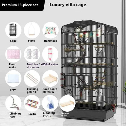 Luxury Wooden Pet Cage Mansion for Sugar Glider Large Hamster House Squirrel Enclosure Dwarf Flying Mouse Habitat