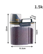 1.5kg/2kg Dog Cat Food Pail Plastic Storage Tank with Measuring Cup Container Moisture-proof Sealed Jar Pet Supplies Accessories