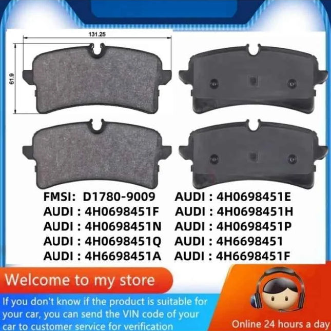 For Audi A8L S8 (D4/4H) RS6 (C7/4G5/4GD) RS7 (4GA/4GF) Rear Brake Pads / Auto Parts - 22040