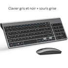 AZERTY French Layout 2.4G Mouse Keyboard Ultra-Slim Wireless Keyboard and Mouse Set Silent Compact for PC Laptop Windows