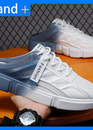 New Summer Men's Casual Mesh Walking Shoes Baotou Slippers with Low Heel Comfortable Soft Non-slip for Outdoors