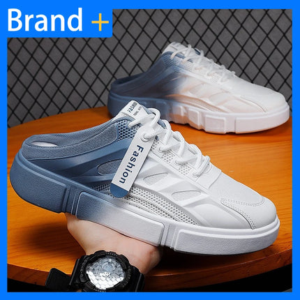 Scarpe da Passeggio Uomo in Mesh Casual Estive Nuove Ciabatte Baotou con Tacco Basso Comode Morbide Antiscivolo per Esterni