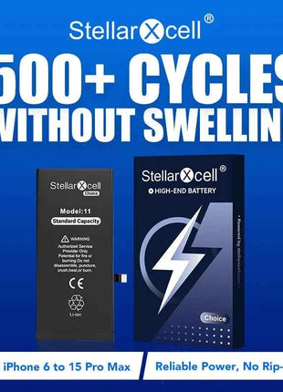 Choice StellarXcell OEM Chip Battery Replacement for IPhoneSE 7 8 X XR XS XSMAX iphone11 12pro 13mii 14pro 15Pro  Replacement