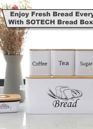 Stainless Steel Bread Box Bread Storage Bin Food Airtight Sealed Canister Coffee Flour Sugar Tea Container Kitchen Storage Box
