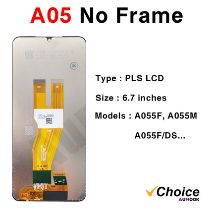 Schermo A05 per SAMSUNG A05S A057 Display LCD Touch Screen Digiziter Assembly per Samsung A05 A055 con cornice Display LCD