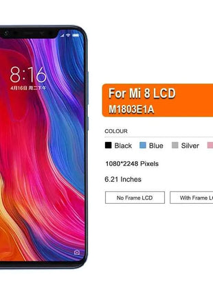 6.21 ''Super AMOLED LCD Per Xiaomi Mi 8 LCD M1803E1A Display Touch Screen Digitizer Assembly Parti di Ricambio Per Mi 8 Schermo