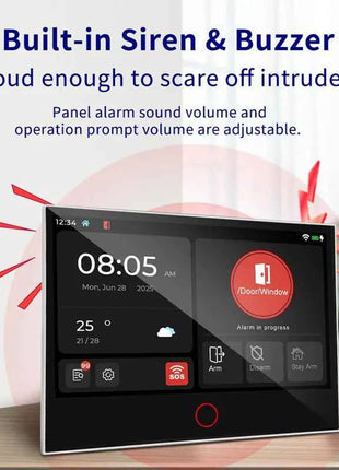 KERUI Nuovo sistema di allarme pannello touch screen da 7 pollici con sensori 4G + WiFi Fai da te i tuoi kit di allarme domestico Protezione di sicurezza FSK/ASK G70