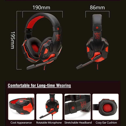 Wired Gaming Headsets With 120° Adjustable Noise Cancelling Microphone PC Gamer Headphones For PS4/PS5/Xbox Smartphone Laptop