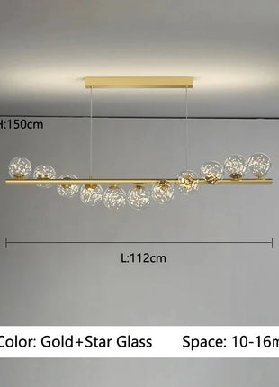 Lampadario a Sospensione LED in Vetro Stile Nordico Italiano, Decorazione per Casa, Sala da Pranzo, Cucina, Moderno Lampadario da Soffitto per Bar e Soggiorno