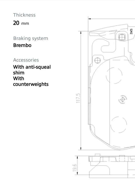 Brembo P06106N Front Brake Pad for BMW G12 G11 G20 G30 G05 G07 OE# 34116888460 34116874431 34116889585 34206888825