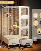 Multi-Level Wire Squirrel Cage, Extra Tall Sugar Glider Habitat, Oversized Chinchilla Villa Cage, Easy-Clean Pet Play House