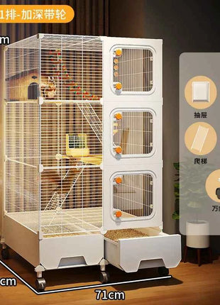 Multi-Level Wire Squirrel Cage, Extra Tall Sugar Glider Habitat, Oversized Chinchilla Villa Cage, Easy-Clean Pet Play House