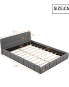 Rosahqnda Bubble Bed,Upholstered bed with Slatted Frame,140/160x200cm,Padded Headboard,master room,Linen Frabic,without Mattress