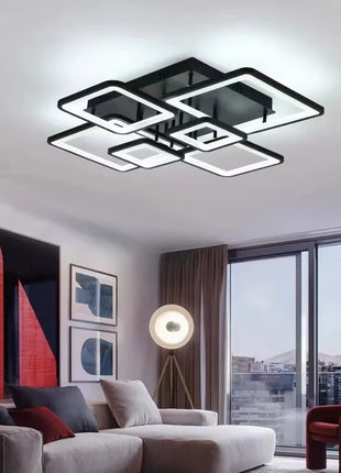 Lampade Moderne per Soggiorno, Lampadario LED Nordico Nero per Camera da Letto e Studio, Illuminazione per Sala da Pranzo, Apparecchi di Illuminazione per Interni