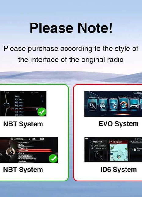 Ainavi Car Radio For BMW 1 2 3 4 Series F20 F21 F22 F30 F31 F33 F34 F36 NBT Wireless Carplay Android Auto Car Multimedia Player