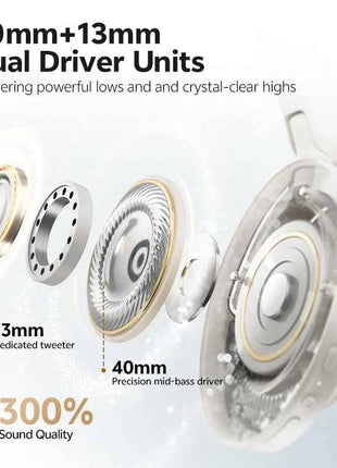 QCY H3S -56dB Adaptive ANC Over Ear Headphone Hi-Res LDAC Spatial Sound Wireless Earphone Bluetooth 6.0 Dual Driver 102H Headset
