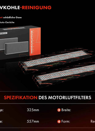 Frankberg 2x Filtro Abitacolo a Carbone Attivo per Mercedes-Benz W124 A124 C124 S124 92-98 1248300118