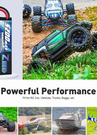 1/2 Units Zeee Lipo Battery 2S 7.4V 100C 5200mAh with Deans Connector for RC Car Truck Vehicle Buggy Losi RC Racing Models Parts