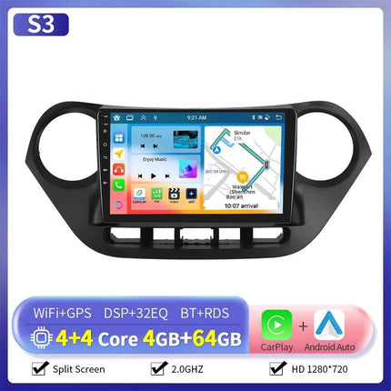 Camecho 6+128G Car Radio Wireless CarPlay Android Auto For Hyundai I10 2014-2017 Car Intelligent Systems GPS Stereo 4G WiFi RDS