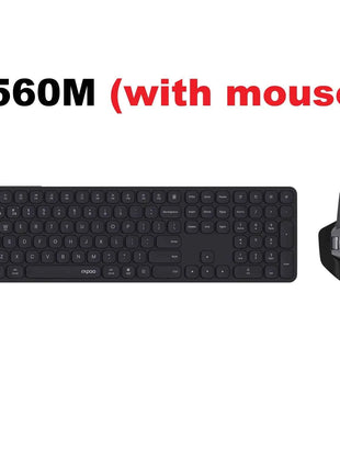 Rapoo 9560M Wireless Keyboard and Mouse Combo E9550L USB-C Rechargeable 110-Key Ultra-Thin Keyboard and MT760SE Wireless Mouse