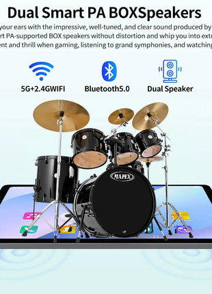 BDF-H39 Nuova versione aggiornata 5G Tablet Android 10.1 pollici Octa Core 6GB + 128GB Rom 4G Dual SIM Dual WiFi Tablet educativo 6000mAh