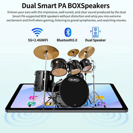 BDF-H39 Nuova versione aggiornata 5G Tablet Android 10.1 pollici Octa Core 6GB + 128GB Rom 4G Dual SIM Dual WiFi Tablet educativo 6000mAh