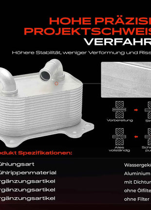 Frankberg 1x Radiatore dell'olio motore per VW Golf Passat Audi Q2 Seat Leon Skoda Octavia IV Superb 3 05L117021C