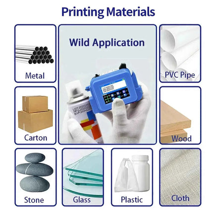 EURANNIT XMINI 12.7mm Portable Mini Inkjet Printer with Fast Dry Ink for Logo Expire Date QR Barcode Batch Number Label Printer