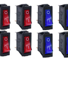 8 Pieces AC 250V/15A, 125V/20A LED Illuminated On/Off SPST 3 Pin 2 Position Mini Boat Rocker Toggle Switch Snap-in for DIY Home