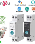 Tuya Wifi Smart Circuit Breaker Switch With Metering 63A1P Din Rail remote control Smart Home Smart Life App Timer Module TONGOU