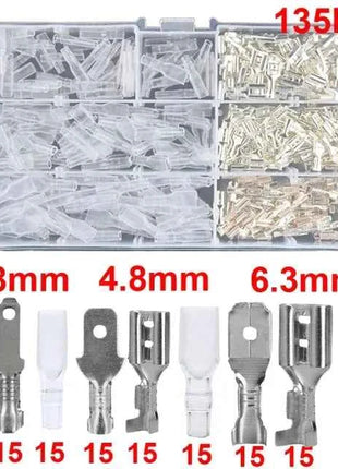 Male Female Wire Box Insulated Cable Macho Connector 2.8/6.3mm Electrical Crimp Terminals Termin Spade Connectors Assorted Kit