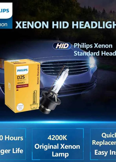 Philips Xenon D1S D2S D2R D3S D4S HID Standard Car Headlight 35W 4200K White Genuine Bulb Upgrade High Low Beam Made In Germany