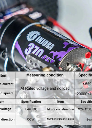 INJORA CNC Aluminum Complete Transmission with 370 Brushed Motor 45T for 1/18 RC Crawler TRX4M Upgrade