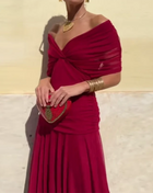 Abbigliamento donna elegante Abito plissettato a vita alta con stampa floreale Boho Nuovo abito a trapezio da cocktail con maniche a pipistrello a petto basso