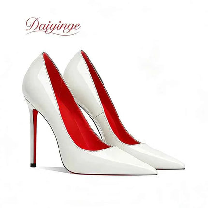 Scarpe da Donna 2026 di Tendenza Lusso con Suola Rossa Tacchi Alti a Punta Stiletto 12 cm Comode per Feste e Cerimonie