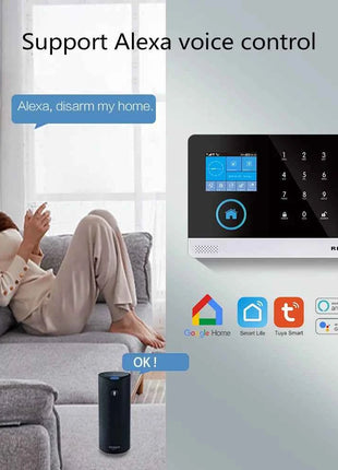 Protezione di sicurezza wireless WiFi + GSM/4G e 2G App Smart Home e Tuya Sistema di allarme di sicurezza domestica Alexa Funzionamento remoto 433 Mhz