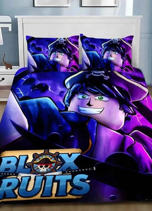 B-Blox F-Fruits Game Bedding Set 3D Cartoon Duvet Cover Set Soft Skin-Friendly Single Double King Size For Kids Birthday Gift
