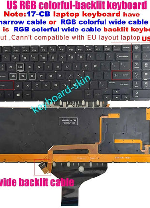 98% New US RGB colorful Backlit keyboard for HP Omen 17-CB  17-CB***** 17-CB1080NR 17-CB1070NR 17-CB0020NR laptop